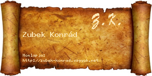 Zubek Konrád névjegykártya